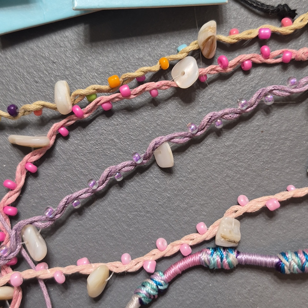 11 Pc Lot Handmade Friendship Leather Shell Beaded Woven Braided Bracelets NEW - Picture 14 of 16